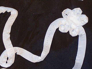 Where to rent BLACK W  WHITE RUSCHING LINEN in Fairfield TX